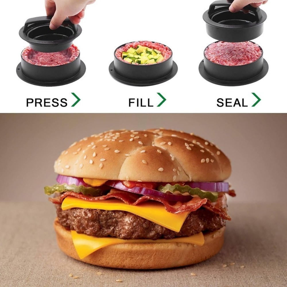Non Stick Burger Press and Hamburger Patty Maker Mold for BBQ and Home Cooking
