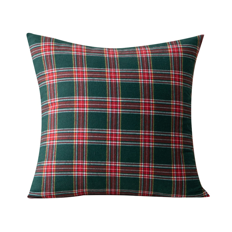 Cozy Christmas Tartan Plaid Pillow Cover for Sofa and Bed Decor