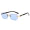 Retro Rimless Rectangle Sunglasses For Women Men UV Protection Travel Shades 1