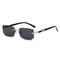 Retro Rimless Rectangle Sunglasses For Women Men UV Protection Travel Shades 8