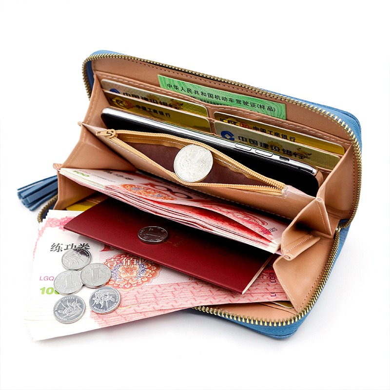 Elegant Zip Around Wristlet Wallet For Women Large Capacity PU Leather Wallet With Phone Pocket 2