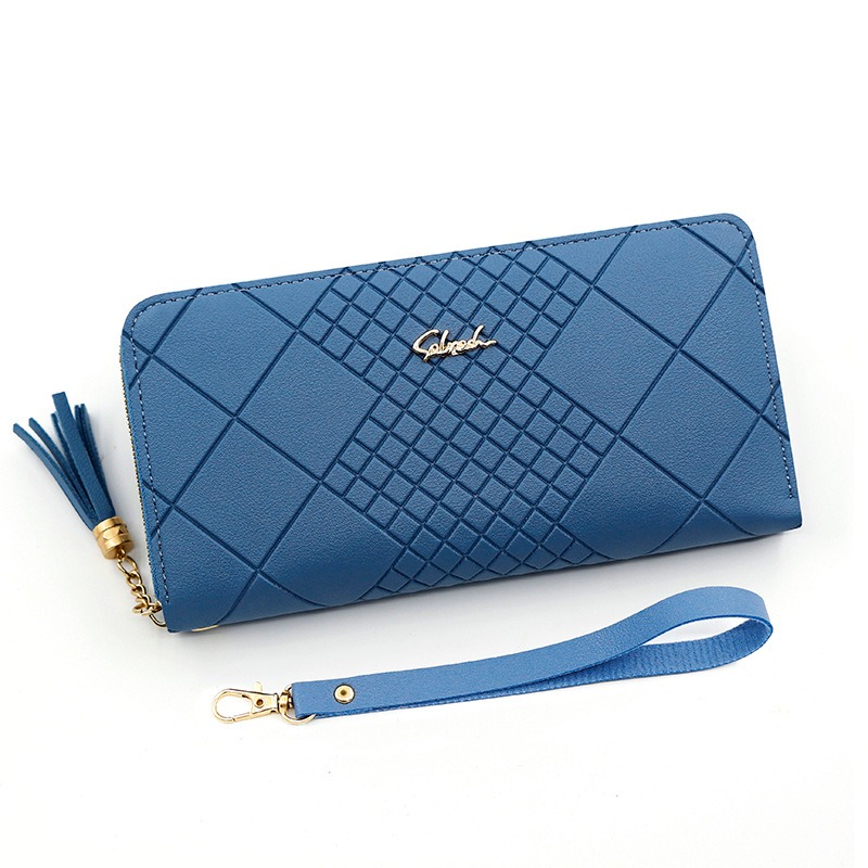 Elegant Zip Around Wristlet Wallet For Women Large Capacity PU Leather Wallet With Phone Pocket 5