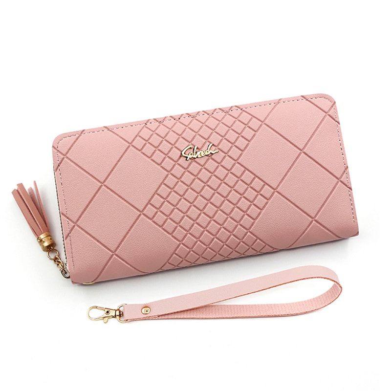 Elegant Zip Around Wristlet Wallet for Women Large Capacity PU Leather Wallet with Phone Pocket