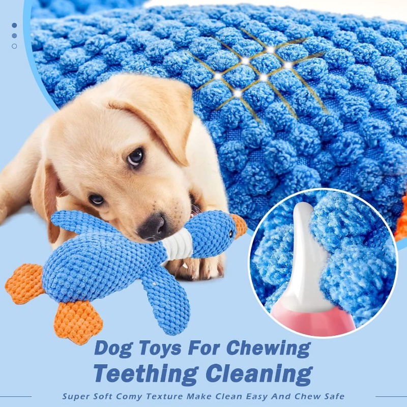 Interactive Dog Chew Toy Plush Squeaky Pet Toy for Aggressive Chewers & Playful Cats