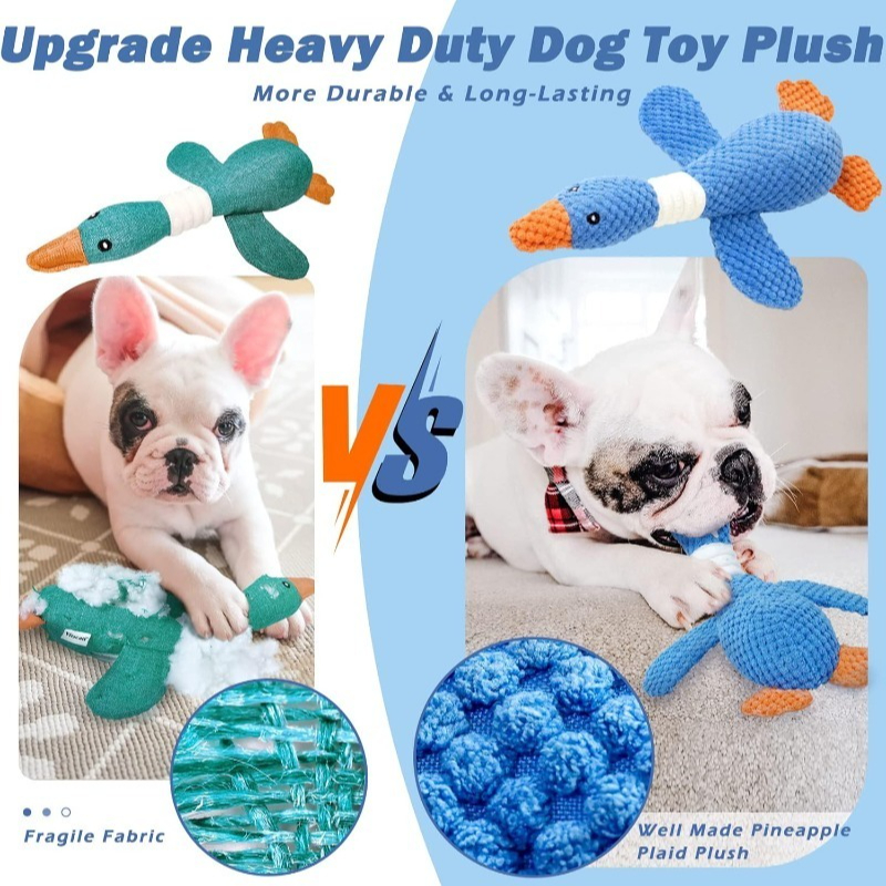Interactive Dog Chew Toy Plush Squeaky Pet Toy for Aggressive Chewers & Playful Cats