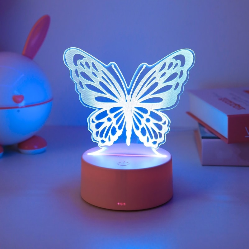 butterfly night light, USB bedside lamp, LED butterfly decor, romantic bedroom light, butterfly gift for her