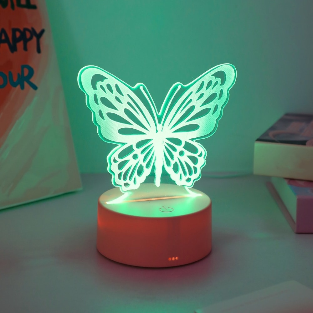 butterfly night light, USB bedside lamp, LED butterfly decor, romantic bedroom light, butterfly gift for her