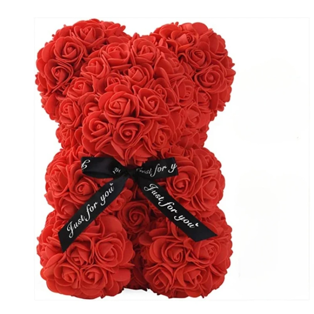 Eternal Rose Teddy Bear Gift for Mom Romantic Floral Decor