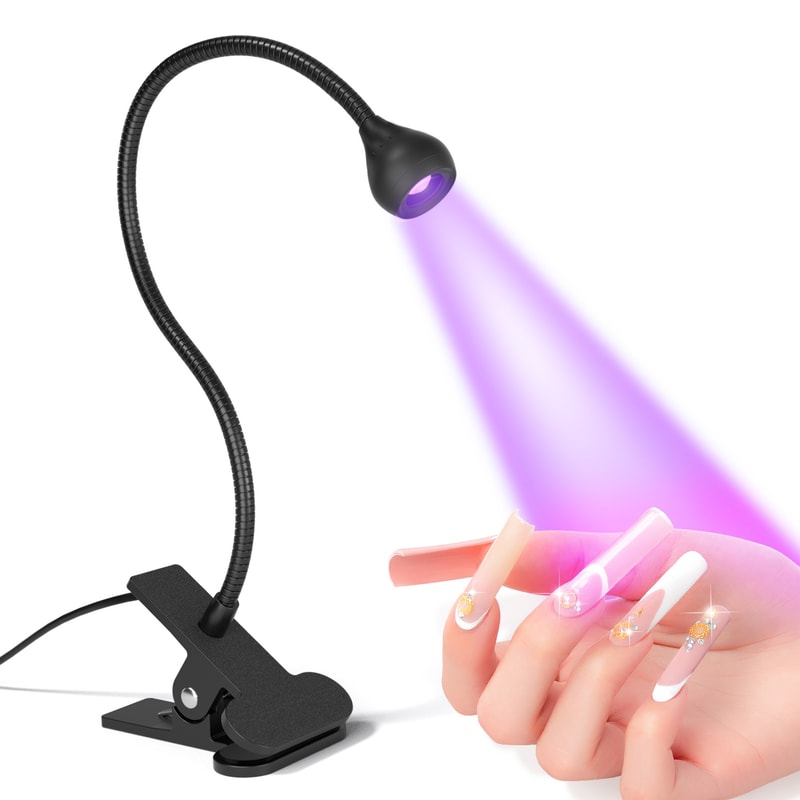 Mini Clip On UV Nail Lamp for Gel Nails USB Nail Dryer Light