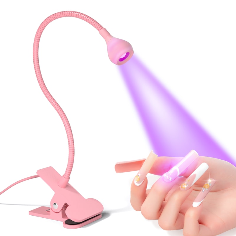 Mini Clip On UV Nail Lamp for Gel Nails USB Nail Dryer Light