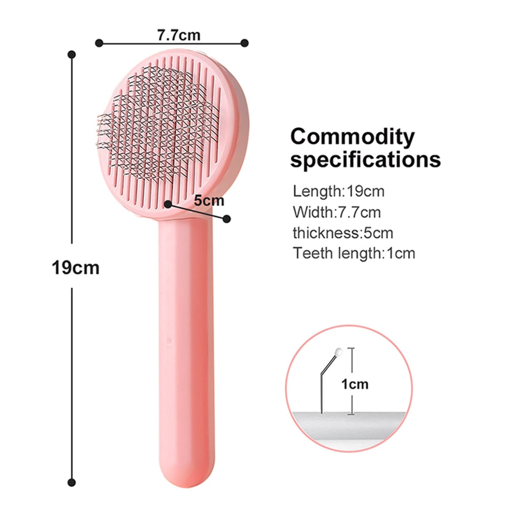Gentle Self Cleaning Cat Grooming Brush For Shedding Hair And Undercoat Care 1