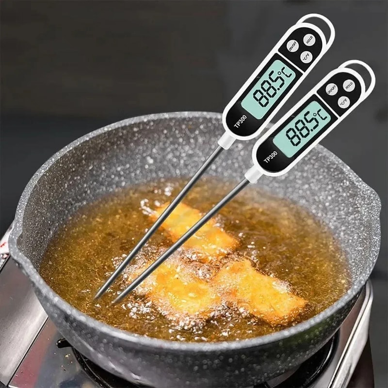 Instant Read Digital Meat Thermometer for BBQ, Frying, Baking & Kitchen Cooking