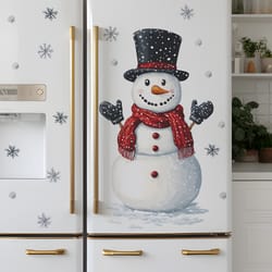 cozy christmas snowman window stickers for holiday wall & fridge decor