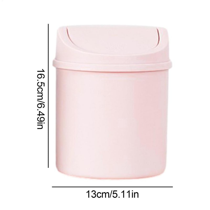 Minimalist Desktop Trash Can with Lid for Office, Vanity & Bedroom Organization