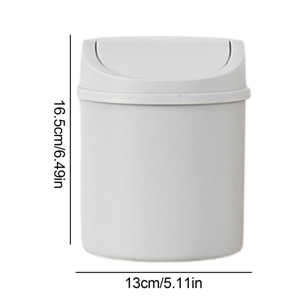 Minimalist Desktop Trash Can with Lid for Office, Vanity & Bedroom Organization