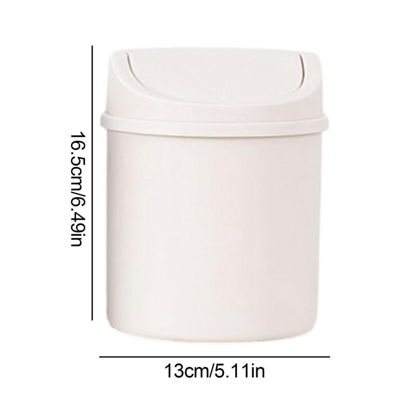 Minimalist Desktop Trash Can with Lid for Office, Vanity & Bedroom Organization