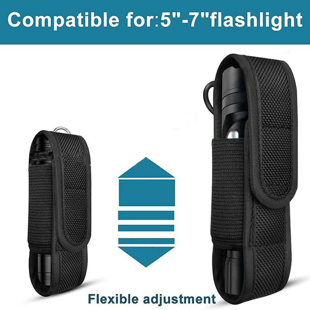 Tactical Flashlight Holster Nylon Belt Pouch for LED Torch Camping & Hunting