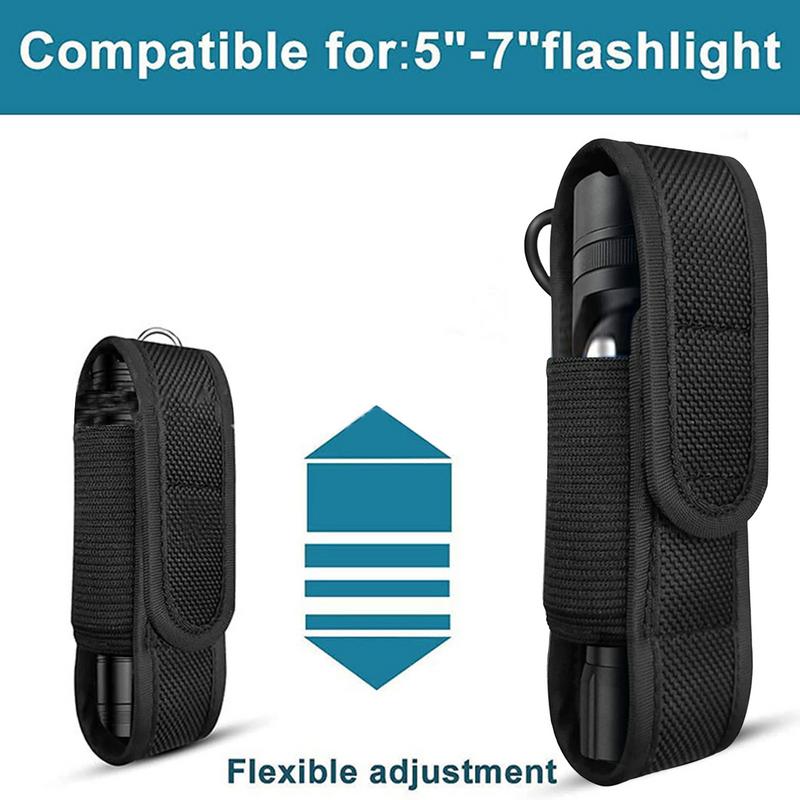 Tactical Flashlight Holster Nylon Belt Pouch for LED Torch Camping & Hunting