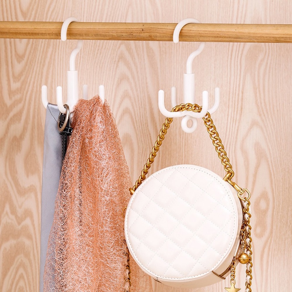 Rotating Clothes Hook Organizer for Belts, Scarves & Bags