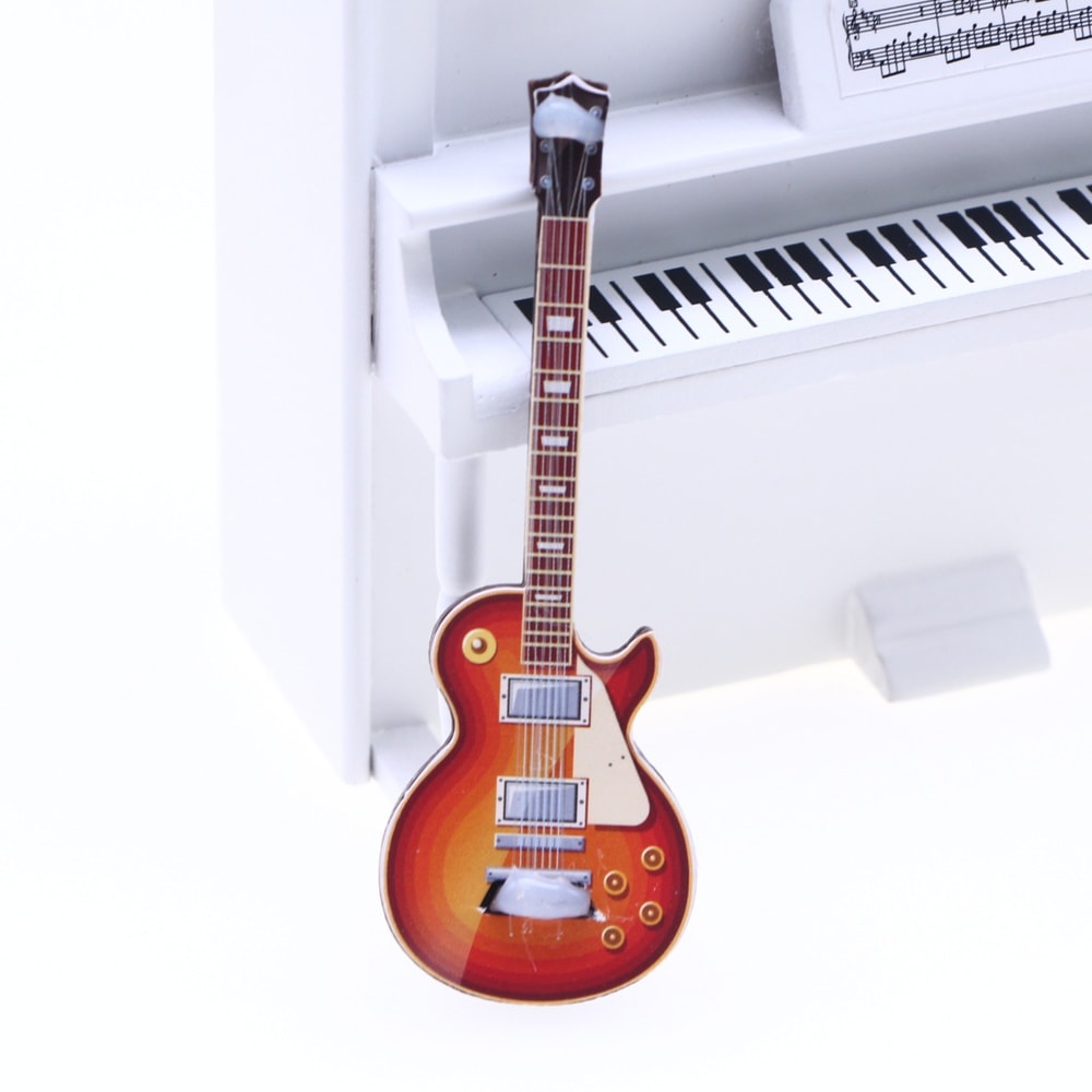 Mini Electric Guitar Dollhouse Decor Set For Music Lovers Collectors 8