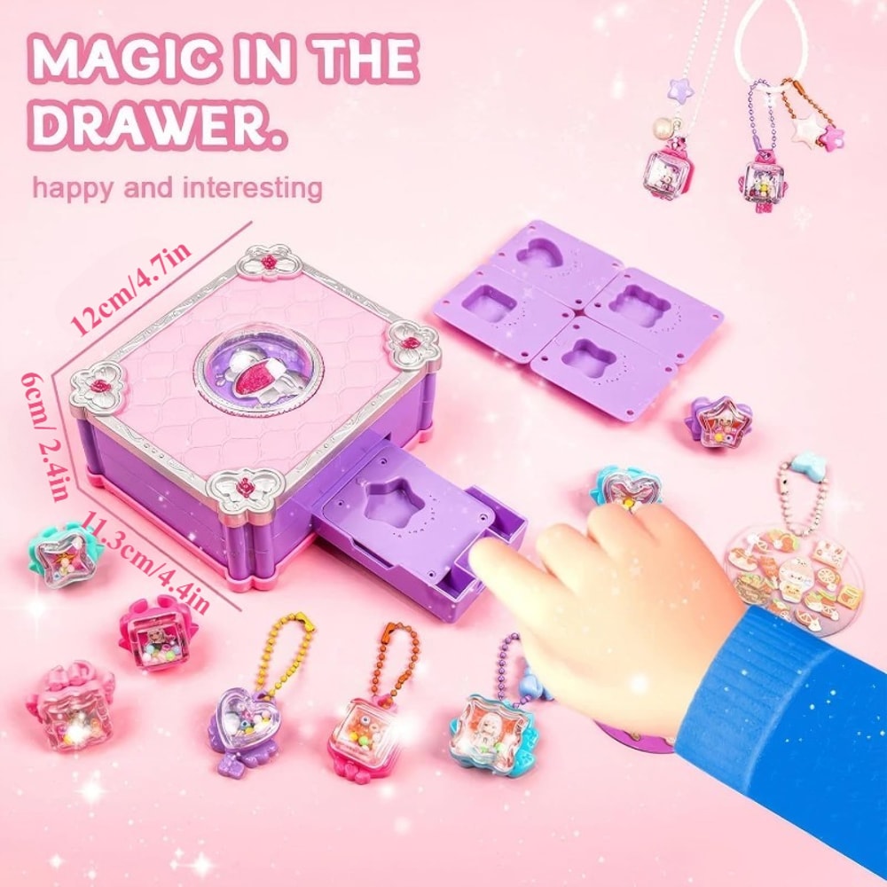 Magic Sticker Maker Kit for Girls with Jewelry Charms & Creative DIY Book