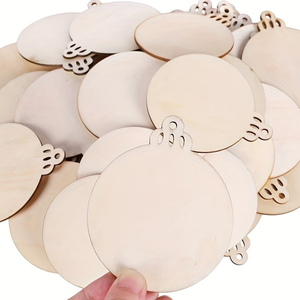 Wooden Craft Discs for DIY Ornaments & Rustic Decor Set
