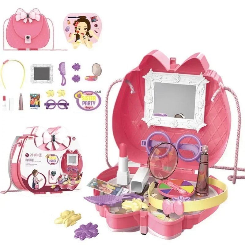 Kids Pretend Play Makeup Doctor Kit Travel Bag Set For Girls And Toddlers 4