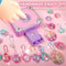 Princess DIY Jewelry Making Kit with Sticker Machine, Beads, Rings & Keychain Charms for Girls