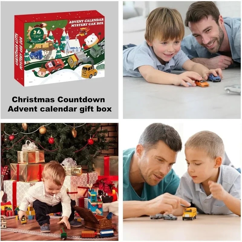 Piece Pull Back Car Toys Advent Calendar for Kids Christmas Countdown Gift Set