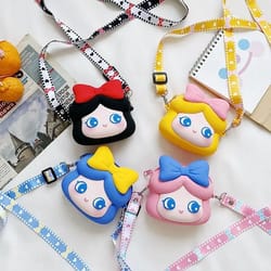 kawaii princess silicone crossbody coin purse for girls and women