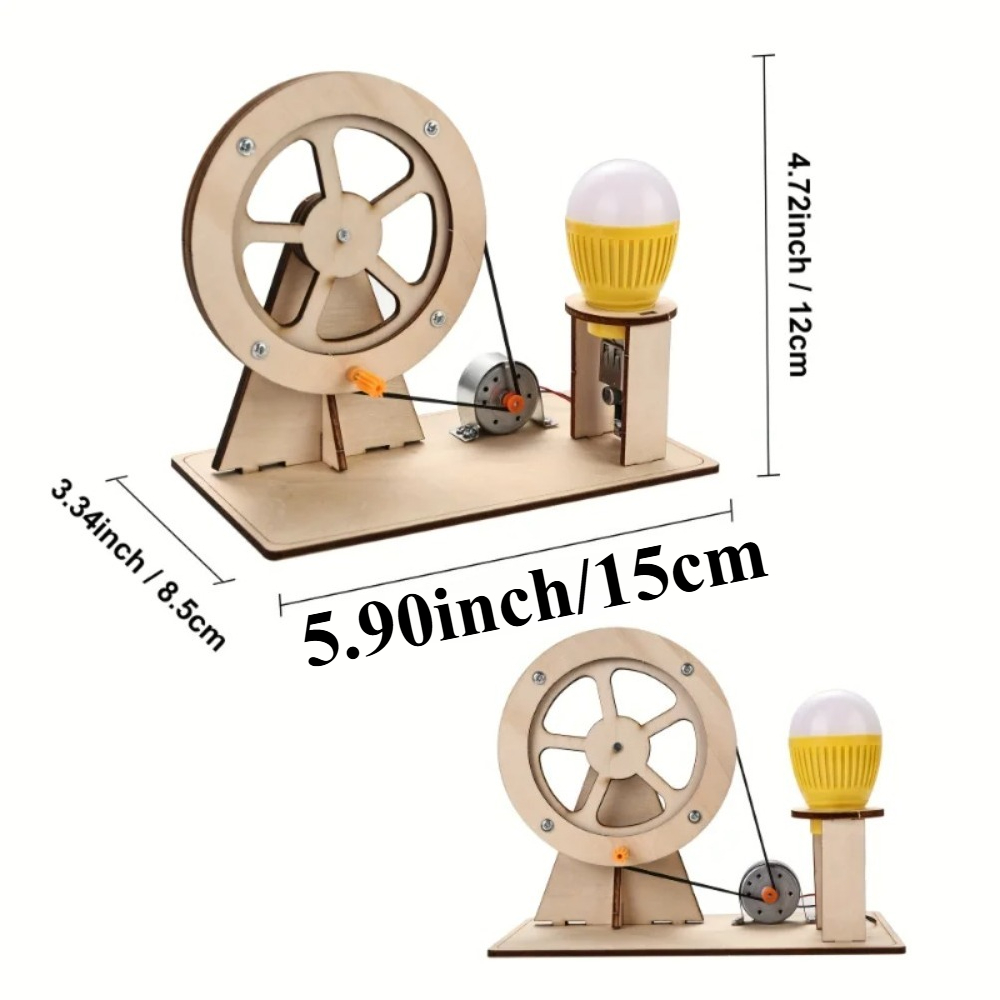 Hand Crank STEM Generator Kit for Kids DIY Science Experiment Building Toy
