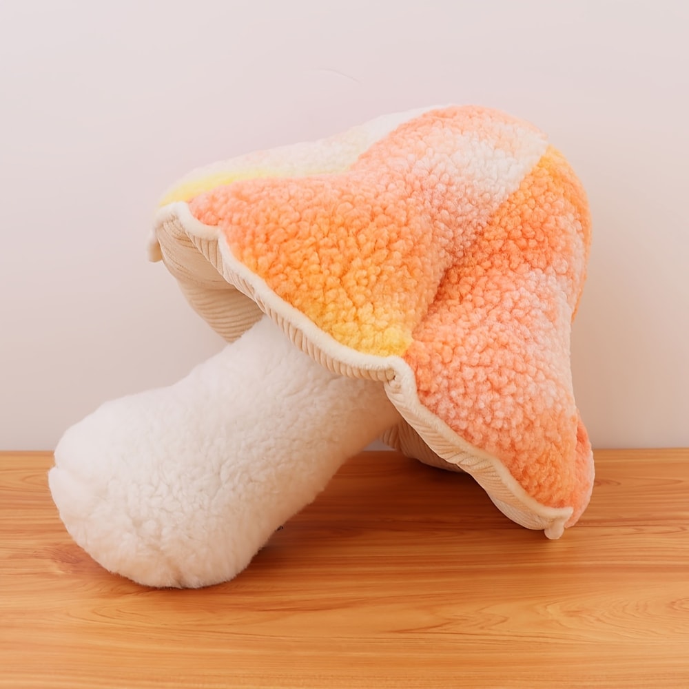 Cozy Plush Mushroom Pillow Soft Stuffed Cushion Toy For Kids And Adults 0