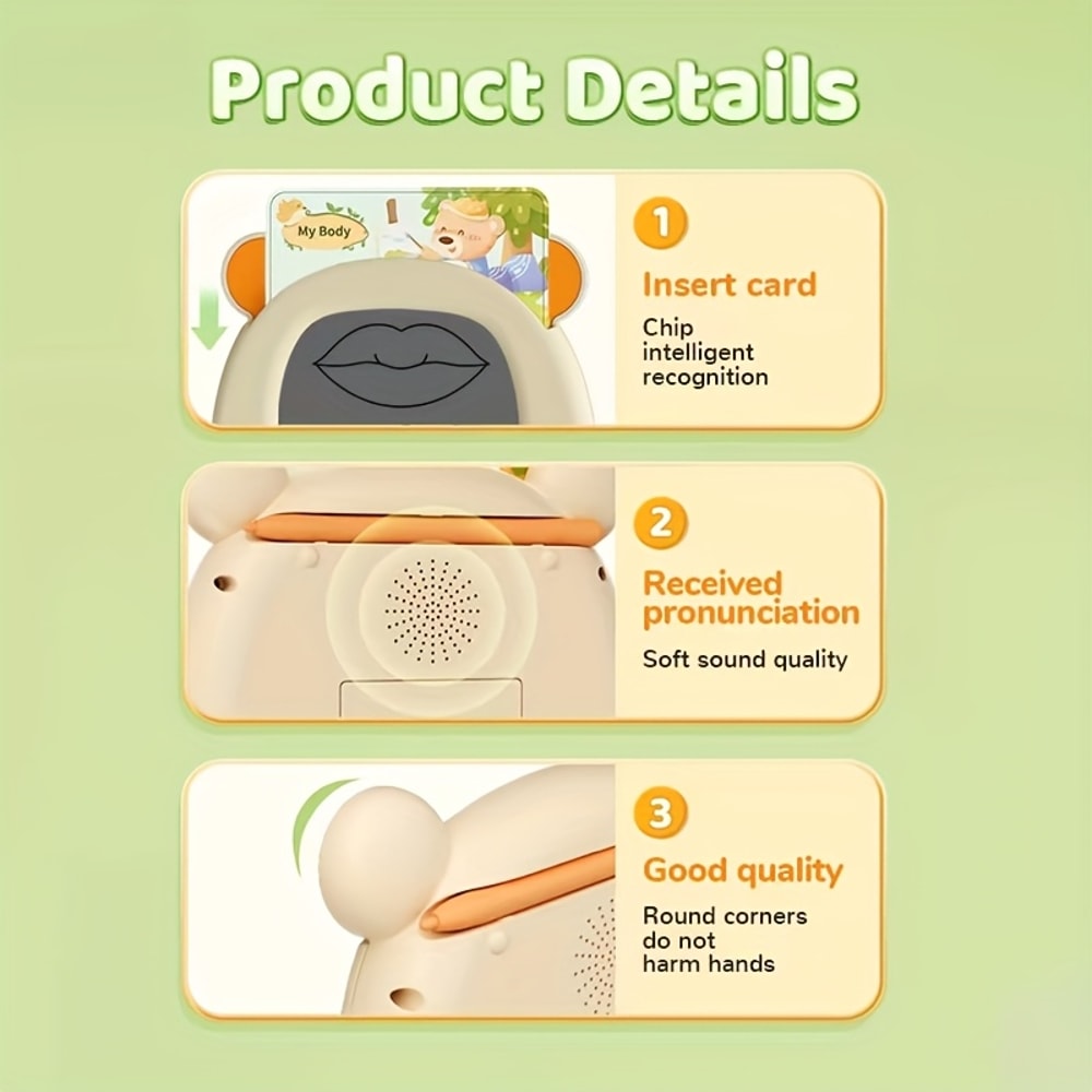 Montessori English Flash Card Learning Tablet for Toddlers