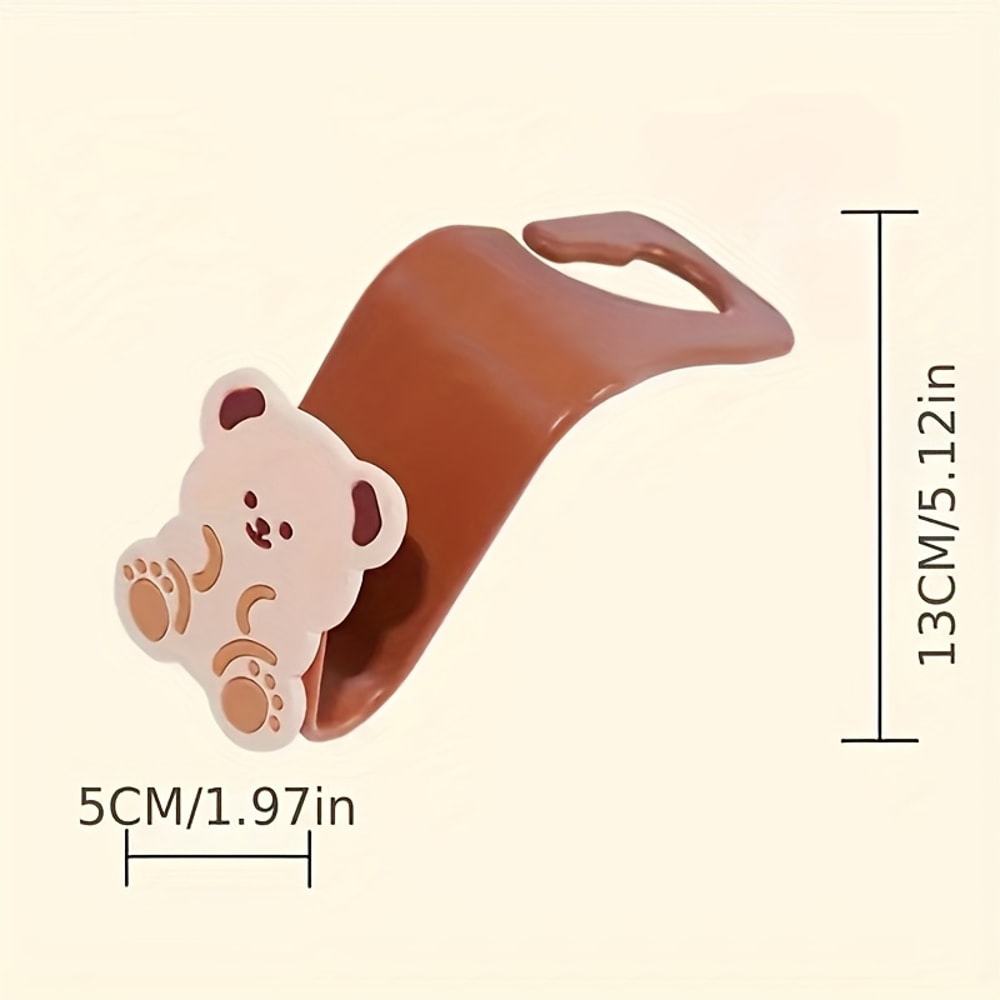 Cute Bear Bunny Car Headrest Hooks For Bags And Purses Universal Back Seat Organizer 2