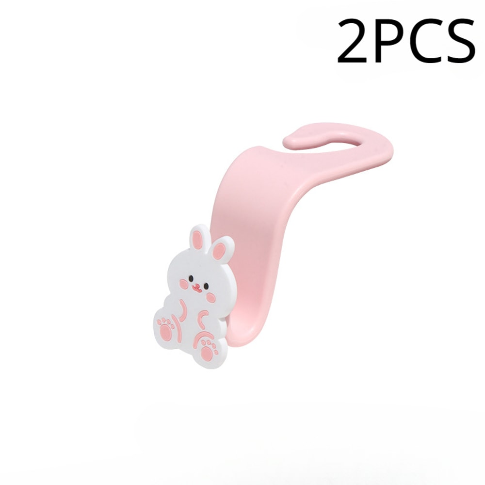 Cute Bear Bunny Car Headrest Hooks For Bags And Purses Universal Back Seat Organizer 7