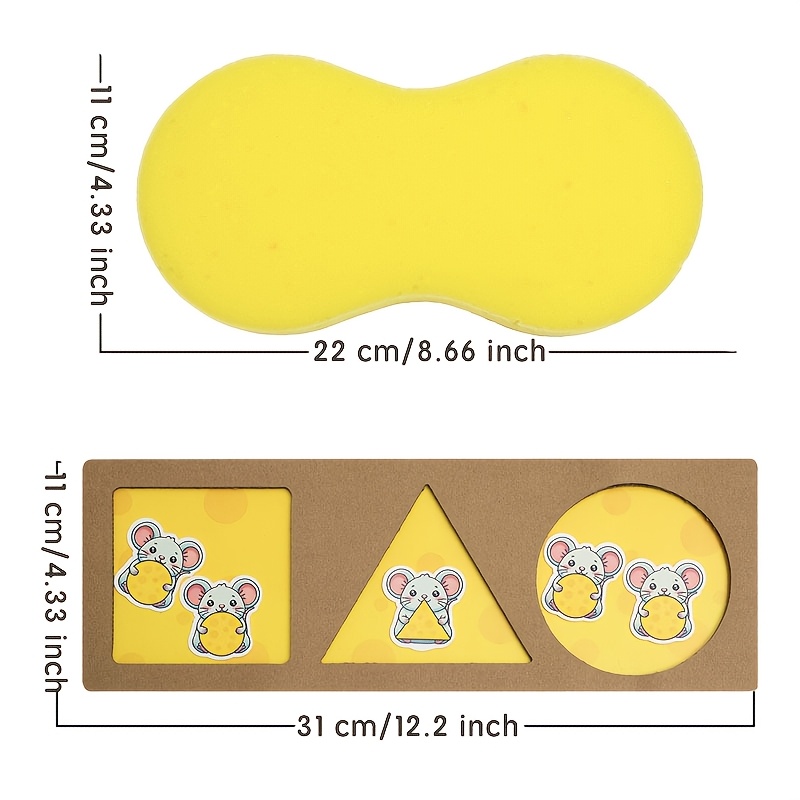 Montessori Shape Matching Game Cheese Mice Puzzle for Toddlers and Family Learning Fun