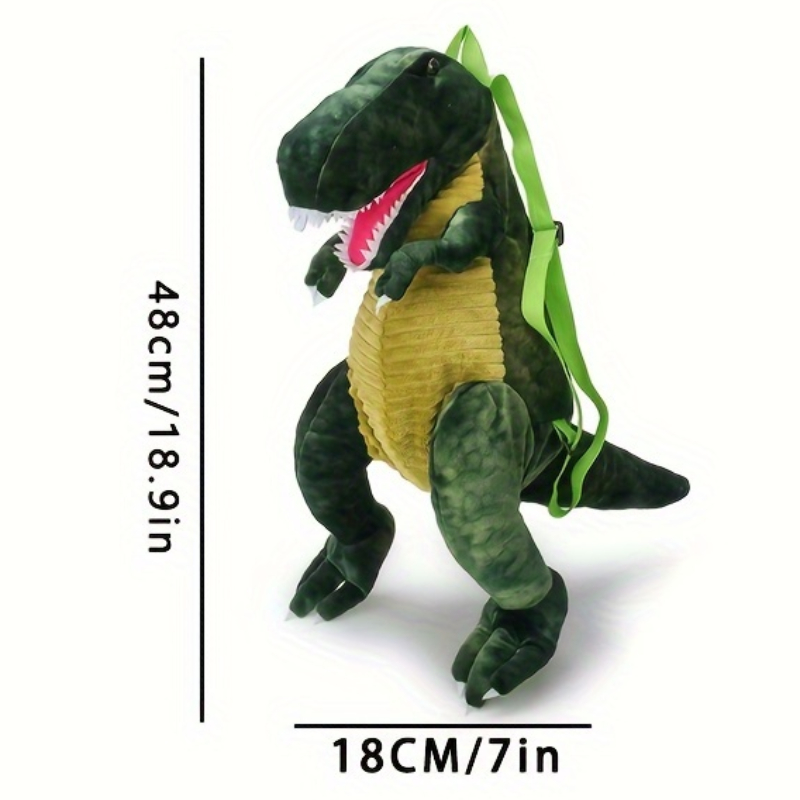 Kids Plush Dinosaur Backpack Toy with Adjustable Straps for Boys and Girls