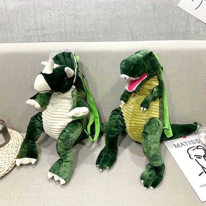 Kids Plush Dinosaur Backpack Toy with Adjustable Straps for Boys and Girls