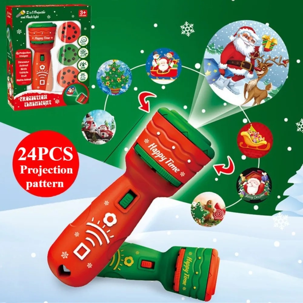 Christmas Magic Projector Flashlight For Kids With Holiday Image Slides 0