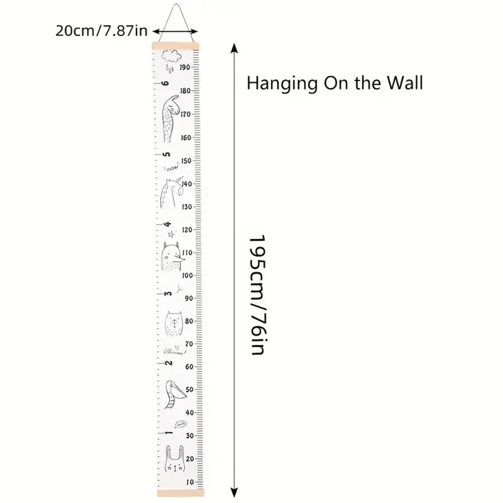 Kids Growth Chart Wall Ruler for Nursery and Bedroom Waterproof Height Measure Decor