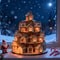 Wooden Advent Calendar House with DIY Gift Boxes for Christmas Countdown Decor