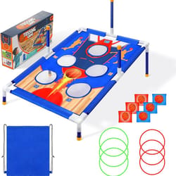 kids carnival toss game set with bean bag toss and ring toss game for outdoor family fun