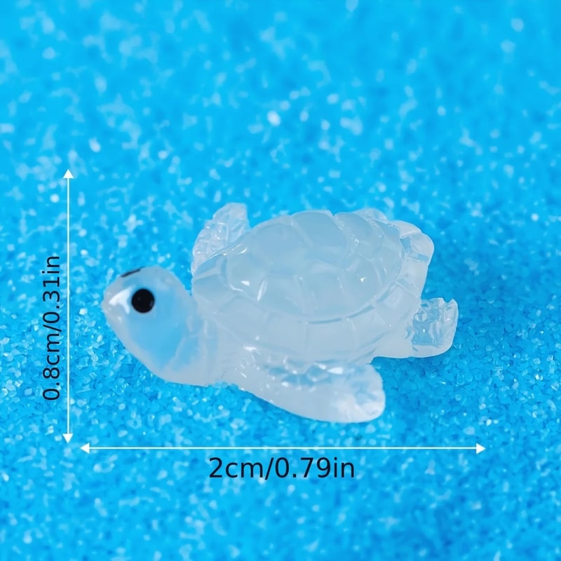 Glow Turtle Mini Resin Ornaments Set For Fairy Gardens Aquarium Decor And DIY Crafts 2