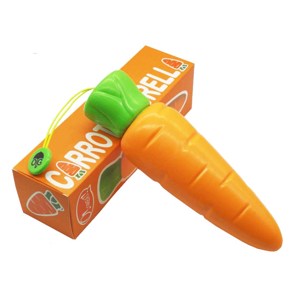 Kids Carrot Umbrella Windproof Rain Parasol for Toddlers & Children