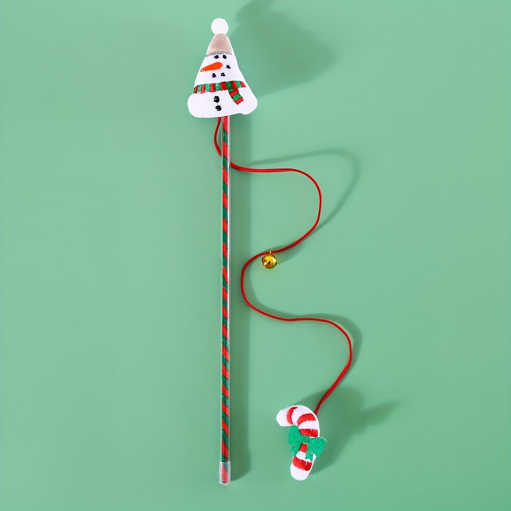 Christmas Interactive Cat Wand Toy With Bell For Indoor Cats And Kittens 3