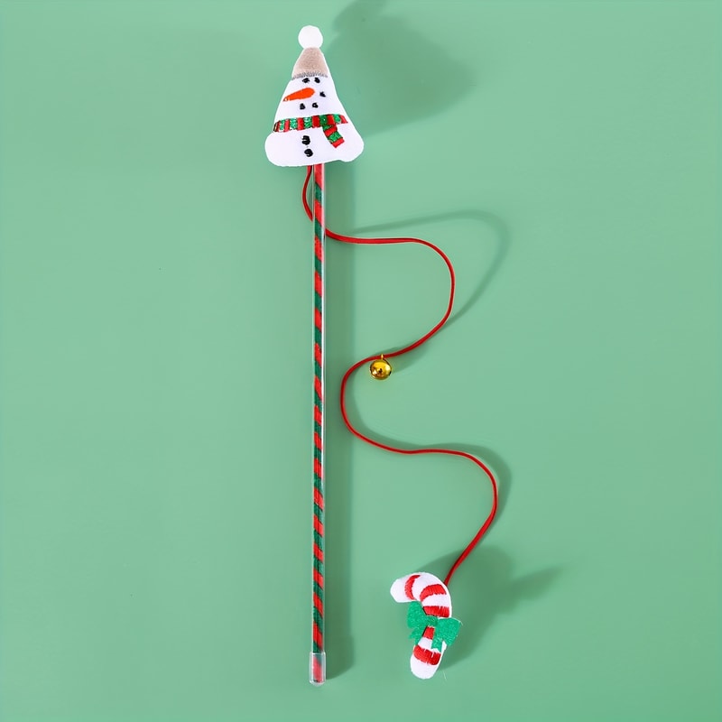 Christmas Interactive Cat Wand Toy With Bell For Indoor Cats And Kittens 3