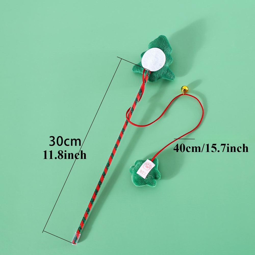 Christmas Interactive Cat Wand Toy With Bell For Indoor Cats And Kittens 5