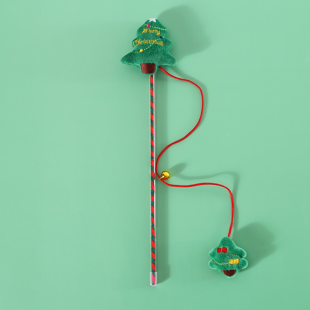Christmas Interactive Cat Wand Toy With Bell For Indoor Cats And Kittens 8