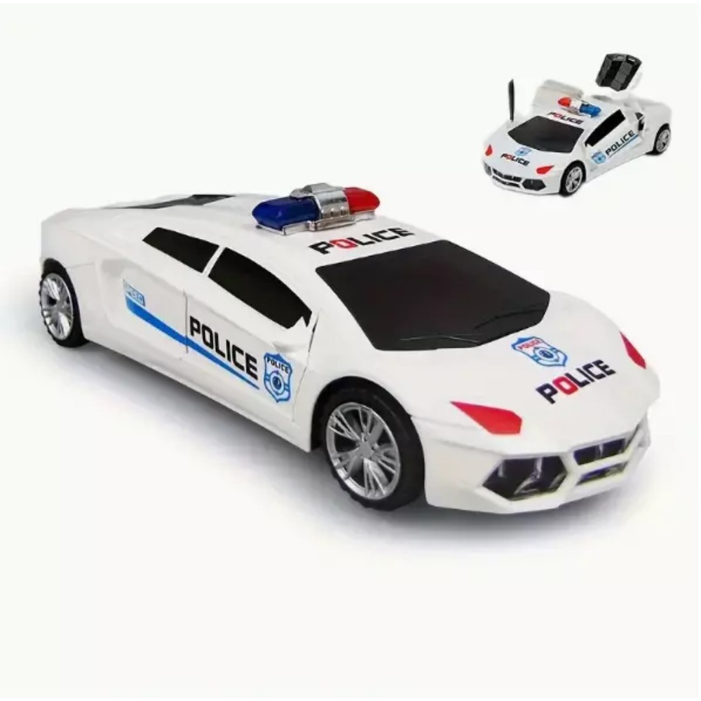 Flash Patrol Police Car Toy with Lights, Sound & Universal Wheels for Toddlers