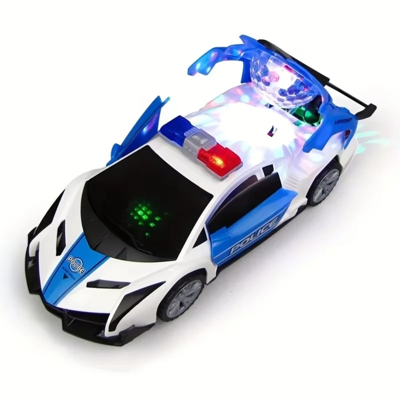 Flash Patrol Police Car Toy with Lights, Sound & Universal Wheels for Toddlers